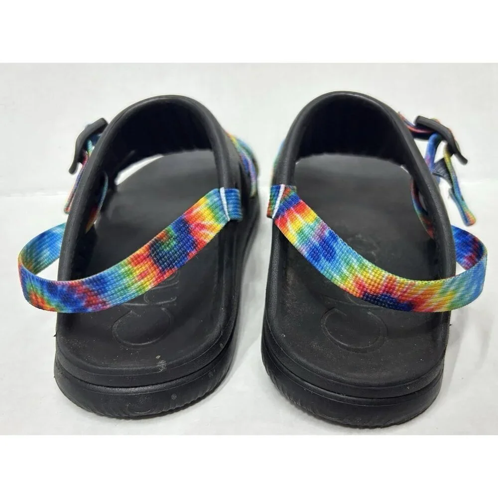 Chaco Chillos Sports Unisex Kids Junior Rainbow Tie Dye Strappy Sandals Size 6